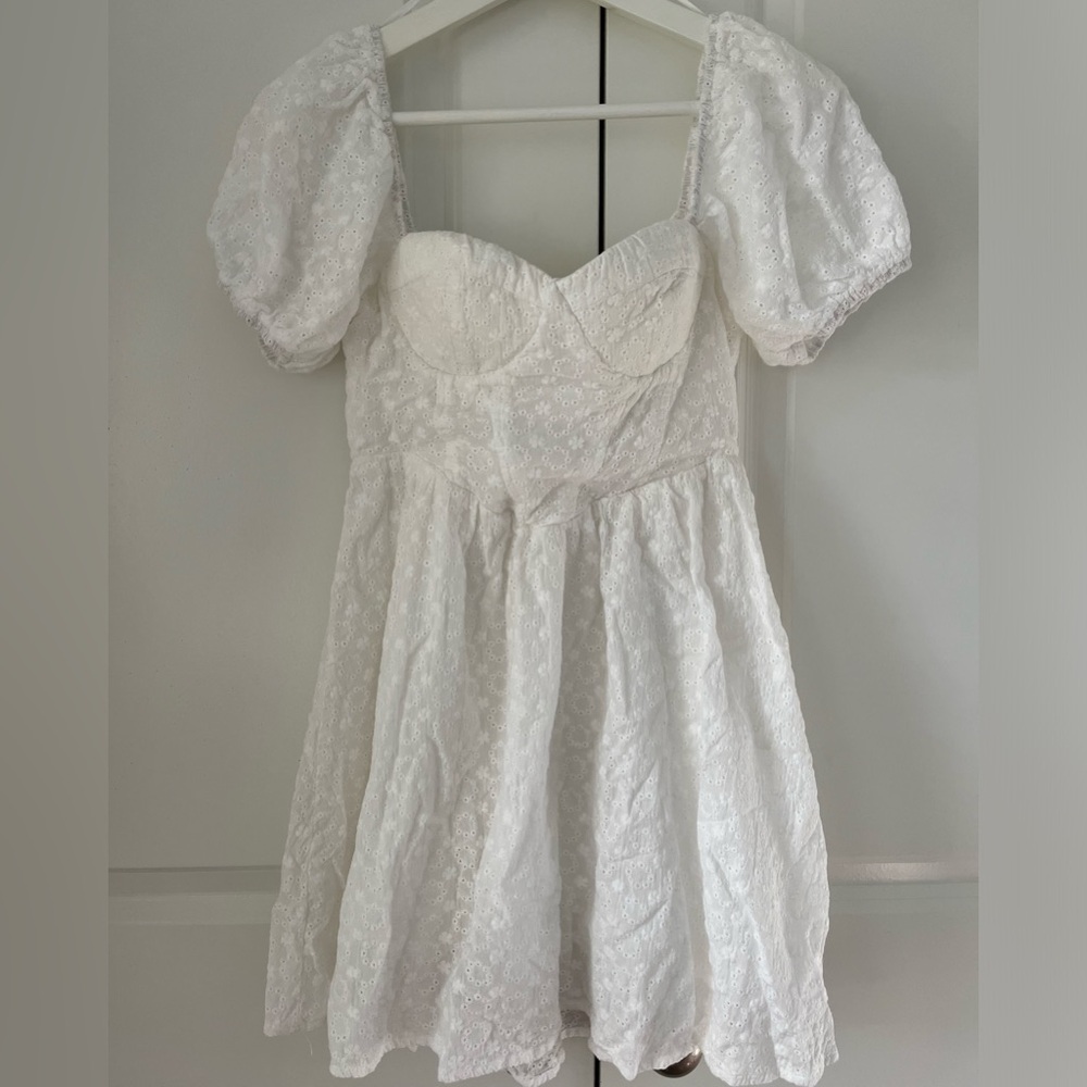Princess Polly White Eyelet mini dresss